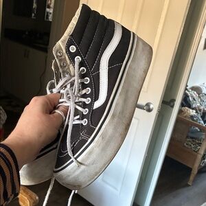 Classic High-Top Skate Sneaker in Black & White VANS